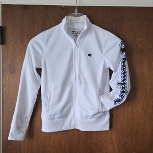 Champion Kids White Track Jacket Boys Size M